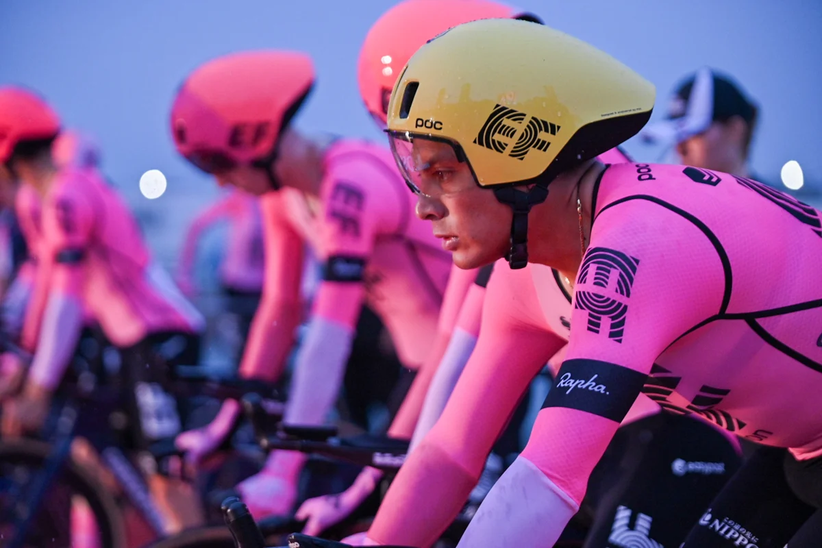 Cycling team in Barcelona during La Vuelta