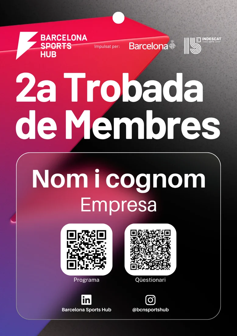 Disseny d’acreditació amb la identitat de la 2a Trobada de Membres del Barcelona Sports Hub