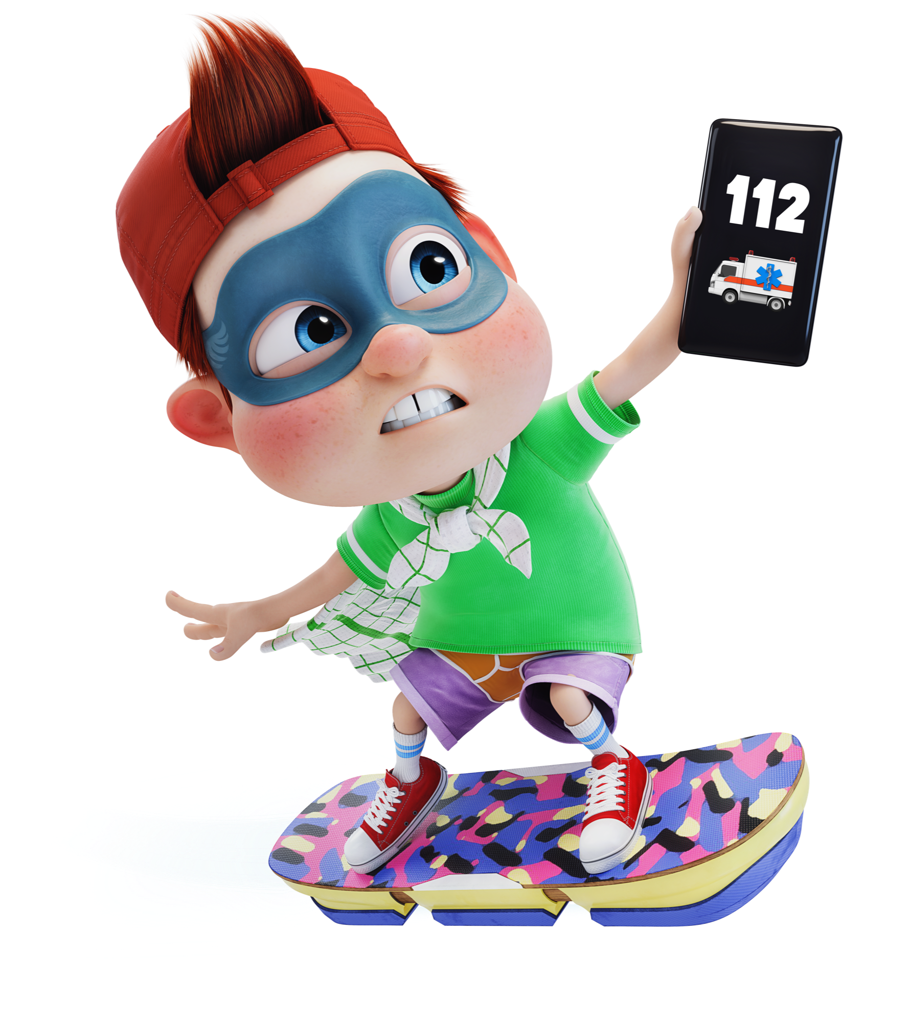Timmy, personaje de FAST Héroes, muestra el número 112